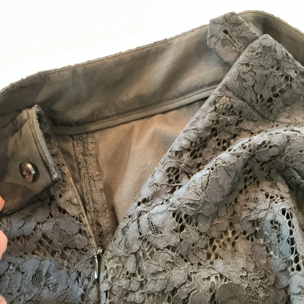 Talbots Lace Scalloped Hem Ankle Pants Womens 16 Black High Rise Straight 38x27 - Picture 9 of 11